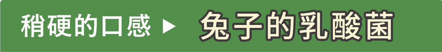 稍硬的口感→兔子的乳酸菌